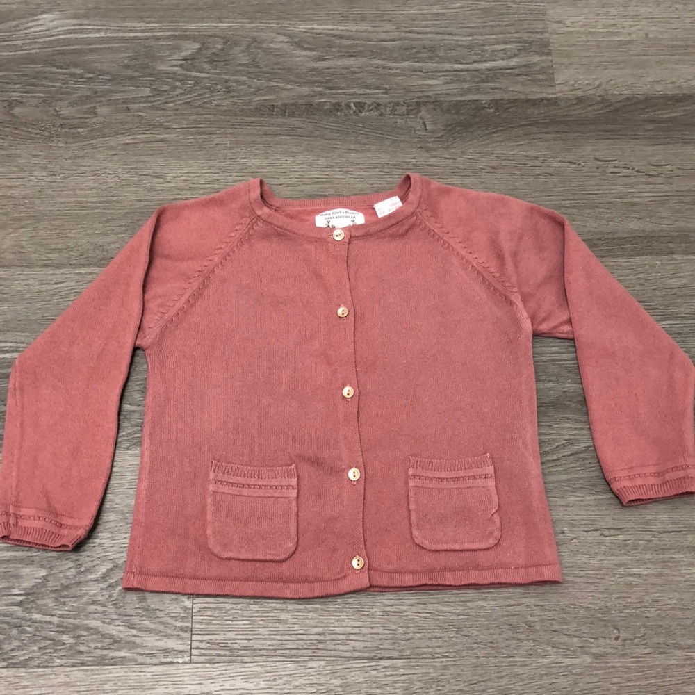 Zara Girls Mauve Cardigan Sweater - size 2-3 years